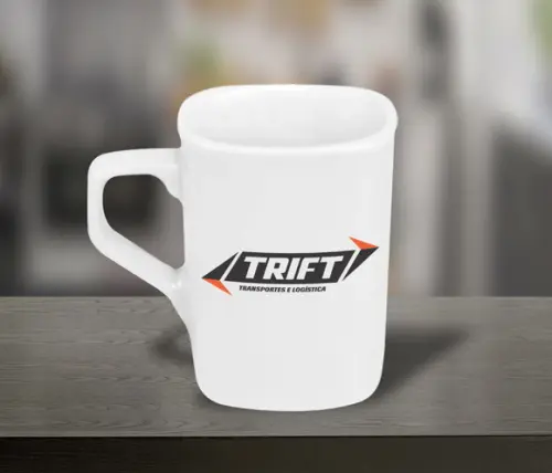 Caneca Quadrada Personalizada 160ml Porcelana - 48 Unidades