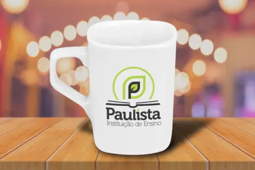 Caneca Quadrada Personalizada 160ml Porcelana - 48 Unidades