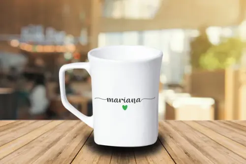 Caneca Quadrada Personalizada 160ml Porcelana - 48 Unidades