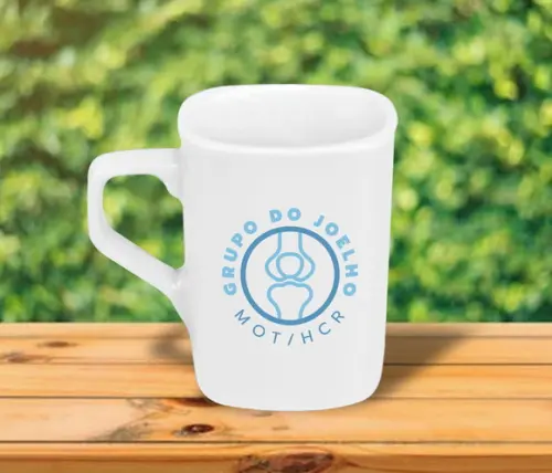 Caneca Quadrada Personalizada 160ml Porcelana - 48 Unidades
