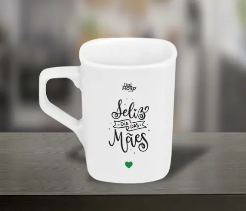 Caneca Quadrada Personalizada 160ml Porcelana - 48 Unidades