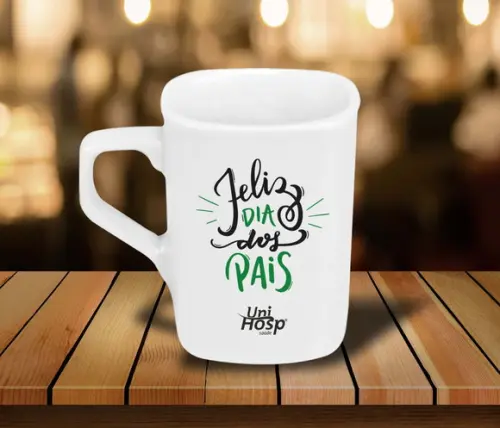 Caneca Quadrada Personalizada 160ml Porcelana - 50 Unidades