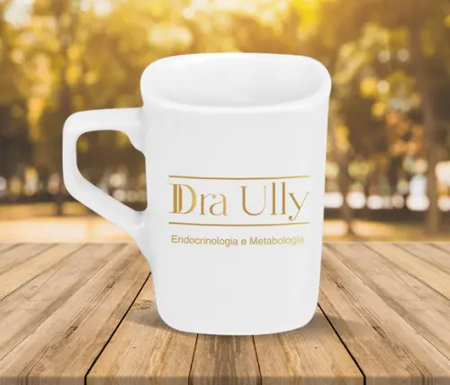 Caneca Quadrada Personalizada 160ml Porcelana - 50 Unidades