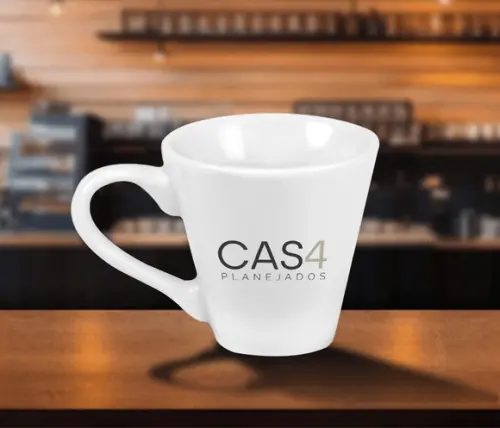 Caneca Tulipa Personalizada 120ml Porcelana - 50 Unidades
