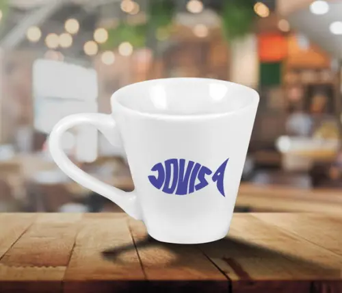 Caneca Tulipa Personalizada 120ml Porcelana - 50 Unidades