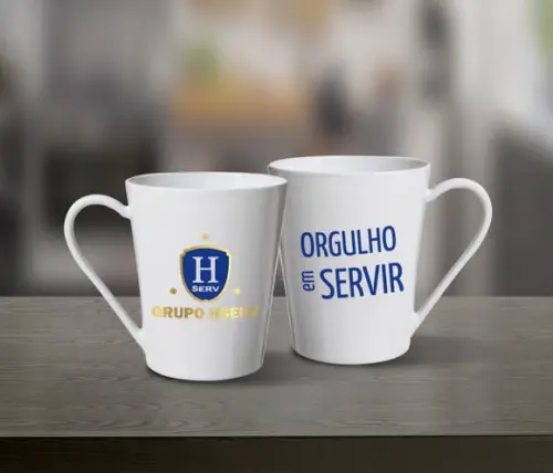 Caneca Tulipa Personalizada 250ml de Porcelana - 48 Unidades