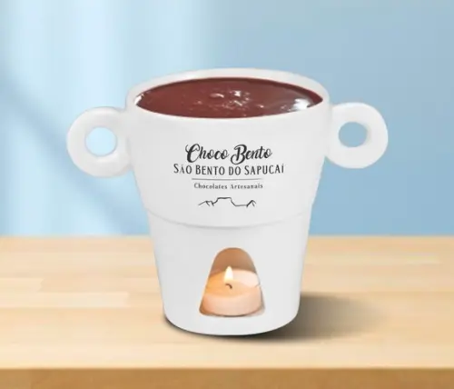 Fondue Porcelana Branca 250ml Personalizado