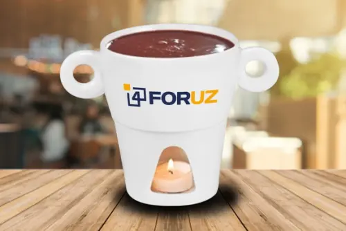 Fondue Porcelana Branca Personalizados 24 Unidades
