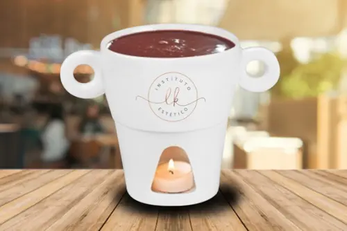 Fondue Porcelana Branca Personalizados 24 Unidades