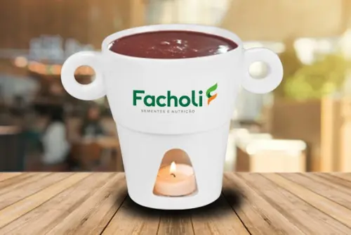 Fondue Porcelana Branca Personalizados 24 Unidades