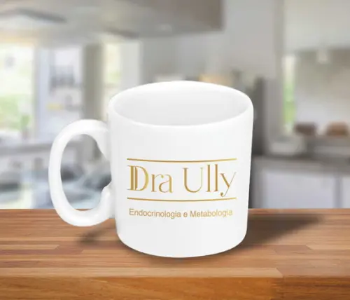Mini Caneca Personalizada de 100ml Porcelana - 100 Unidades