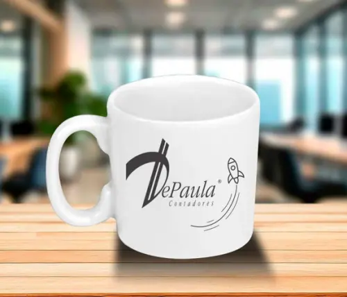 Mini Caneca Personalizada de 100ml Porcelana - 100 Unidades