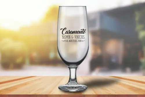 Taça de Chopp Personalizada Padrinhos 300ml 48 Unidades