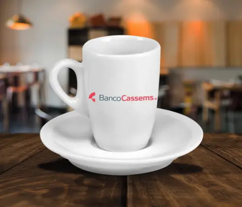 Xicara Genova 85ml com Pires Personalizada 200 Unidades