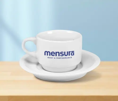 Xicara Personalizada Empilhável com Pires 170ml - 12 Unidade