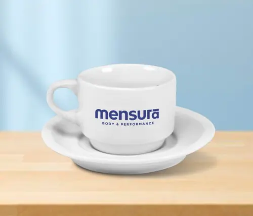 Xicara Personalizada Empilhável com Pires 170ml - 24 Unidade
