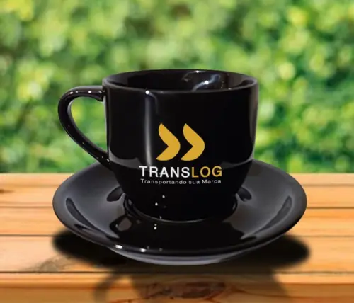 Xicara Preta Personalizada de Porcelana 170ml - 24 Unidades