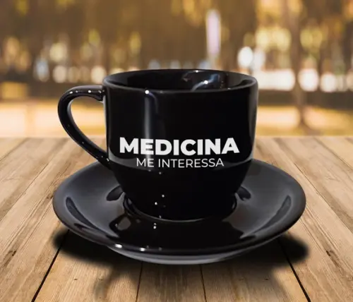 Xicara Preta Personalizada de Porcelana 170ml - 48 Unidades
