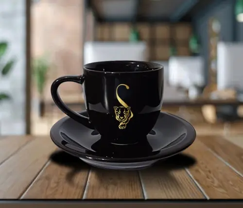 Xicara Preta Personalizada de Porcelana 95ml - 24 Unidades
