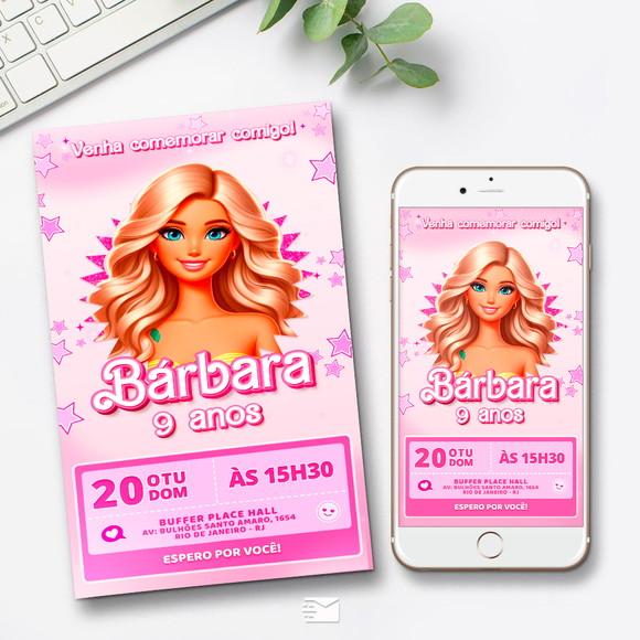 Convite Digital Barbie
