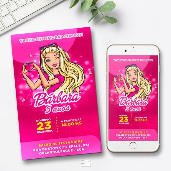 Convite Digital Barbie