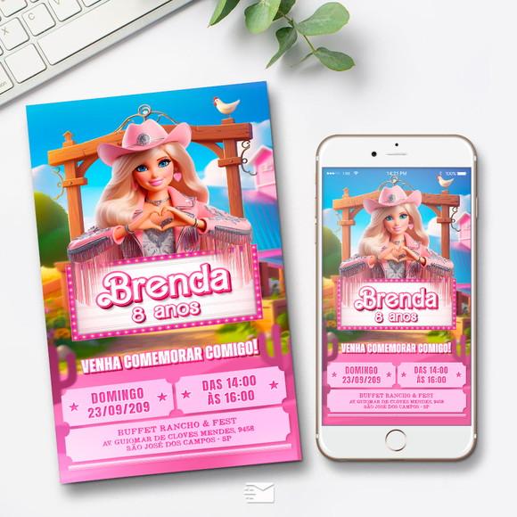 Convite Digital Barbie Boiadeira