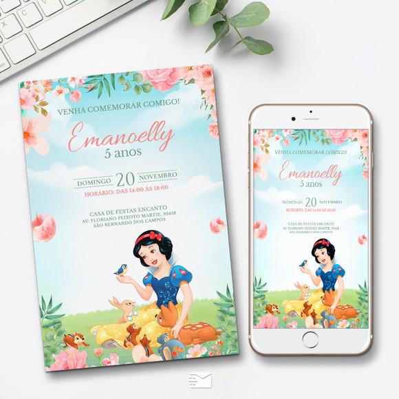 Convite Digital Branca de Neve