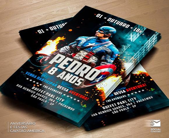 Convite Digital Capitão América