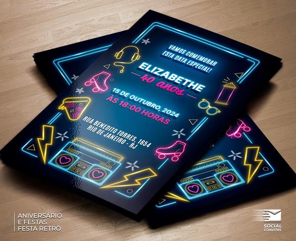Convite Digital Festa Retrô