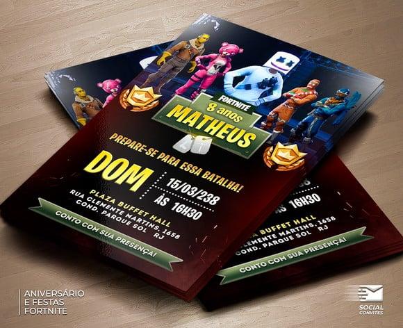 Convite Digital Fortnite