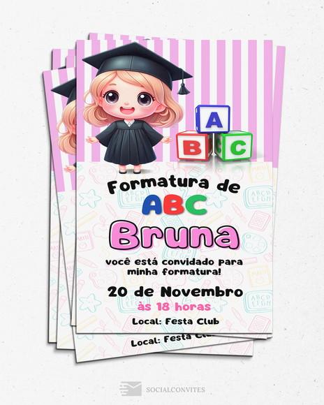 Convite Digital Formatura Abc Pré Escolar