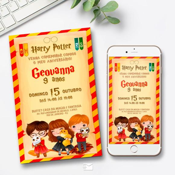 Convite Digital Harry Potter
