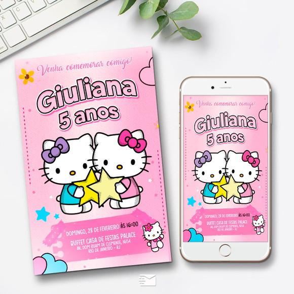 Convite Digital Hello Kitty