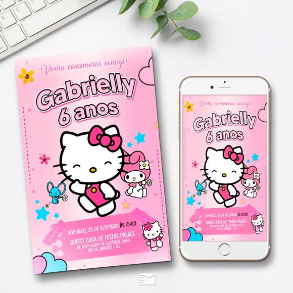 Convite Digital Hello Kitty