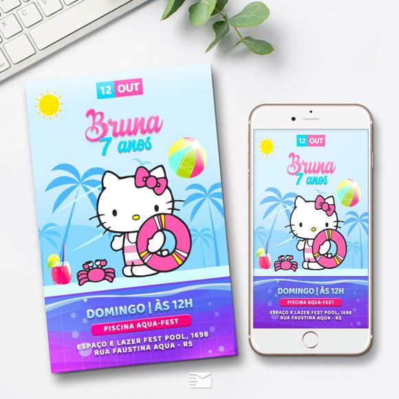 Convite Digital Hello Kitty