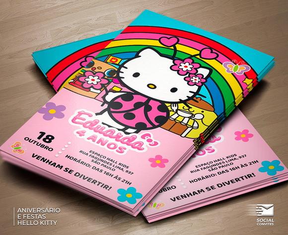 Convite Digital Hello Kitty