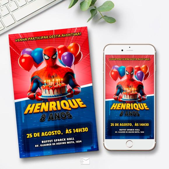 Convite Digital Homem Aranha