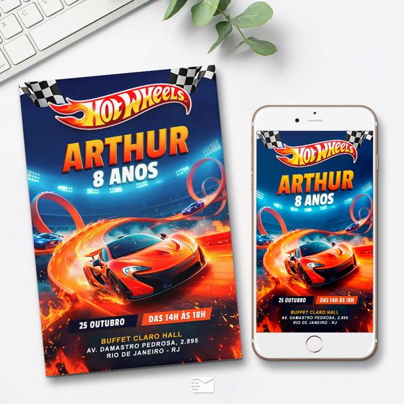 Convite Digital Hot Wheels