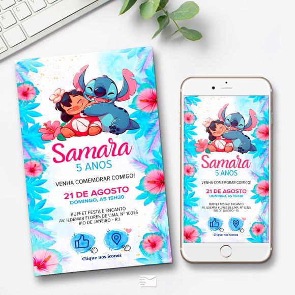 Convite Digital Interativo Lilo e Stitch