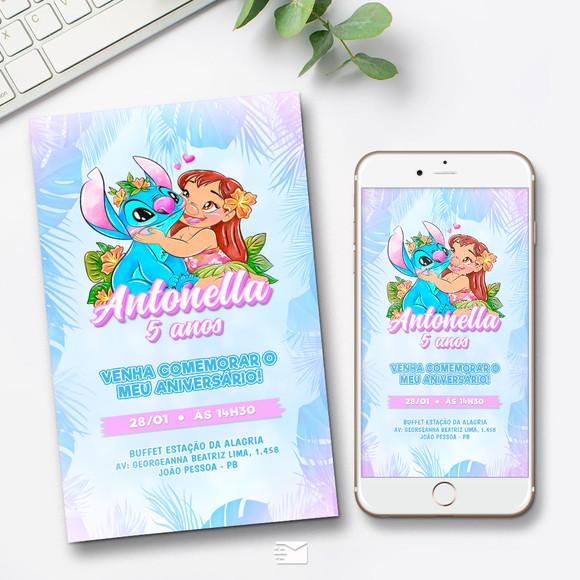 Convite Digital Lilo e Stitch