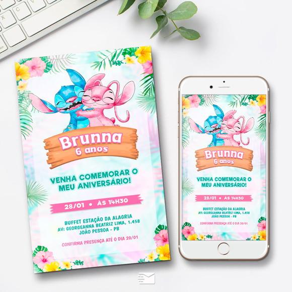 Convite Digital Lilo e Stitch