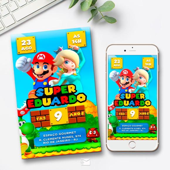Convite Digital Mario Bros