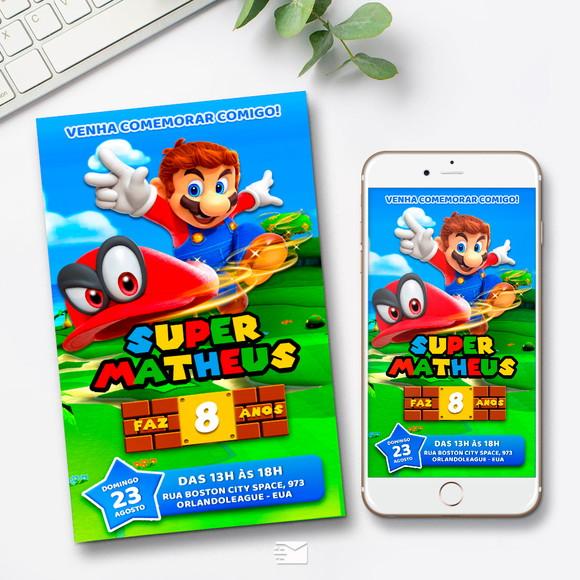 Convite Digital Mario Bros