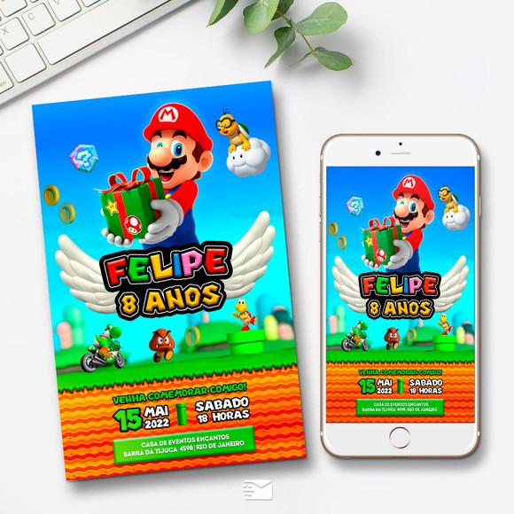 Convite Digital Mario Bros