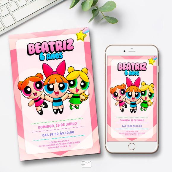 Convite Digital Meninas Super Poderosas