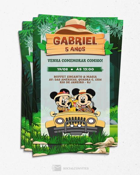 Convite Digital Mickey Safari