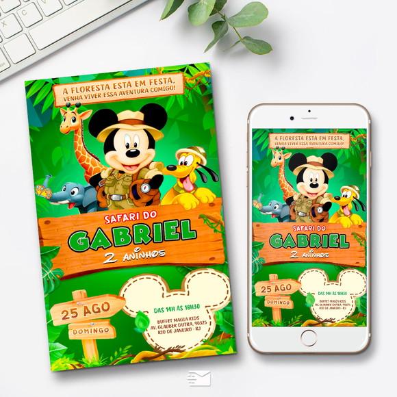 Convite Digital Mickey Safari
