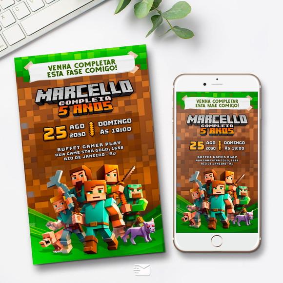 Convite Digital Minecraft