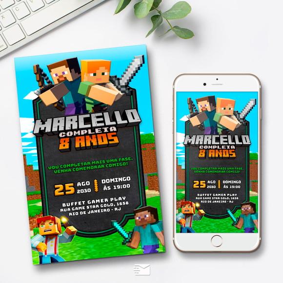 Convite Digital Minecraft