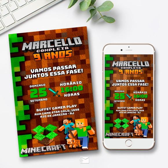 Convite Digital Minecraft